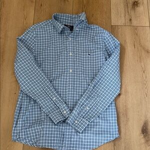Vineyard Vines Blue and White Plaid Shirt